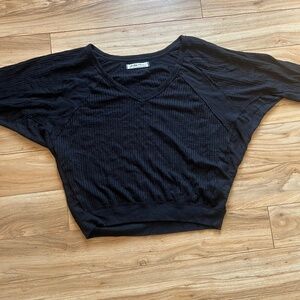 Free people batwing black off the shoulder long sleeve shirt